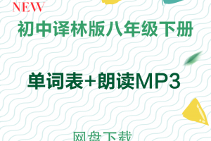 【译林八下】译林版八年级下册英语单词表word+单词朗读mp3下载