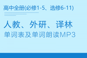 【多版本高中】旧版(2004审定)人教译林外研高中英语单词表word+单词朗读mp3下载